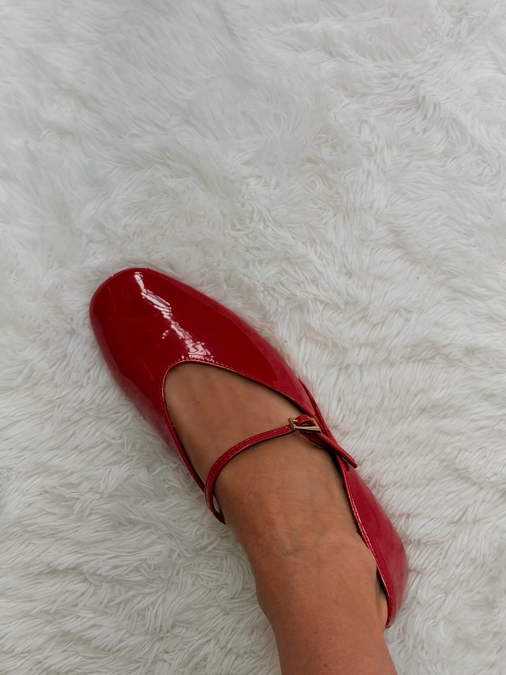 ZARA Patent Ballet Flats – Red – Size 38 - Picture 3 of 5